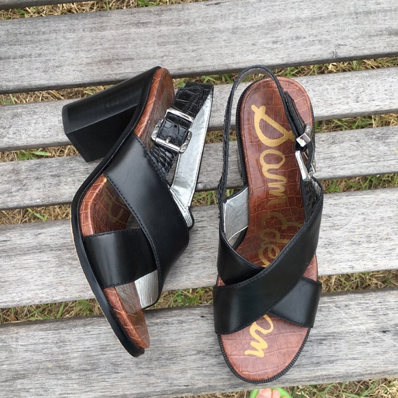 Sam Edelman Shoes - Sam Edelman Ivy black leather heeled sandal size 8